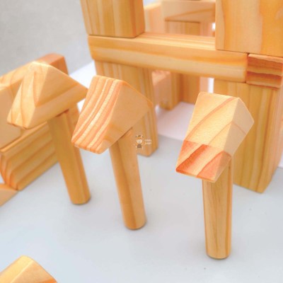 Bộ lắp ghép hình học 90 chi tiết bằng gỗ - Đồ chơi phát triển tư duy sáng tạo
